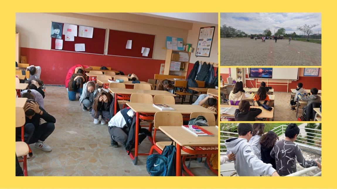 Okulumuzda Deprem Anı, Çök-Kapan-Tutun ve Personel Tahliyesi Tatbikatı Gerçekleştirildi
